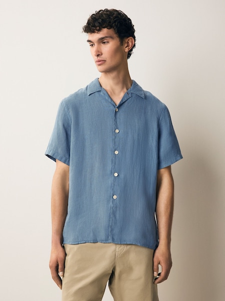 Casual Fit 100% Linen Short Sleeve Shirt (F57368) | £135
