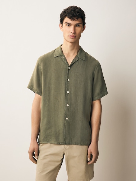 Casual Fit 100% Linen Short Sleeve Shirt (F57389) | £135