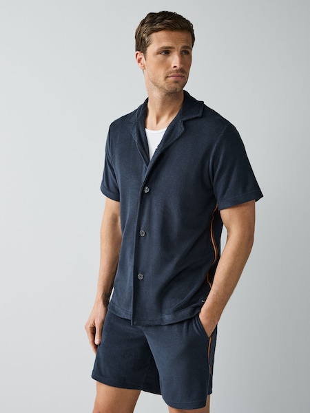 Blue Short Sleeve Stripe Shirt (F57480) | £135