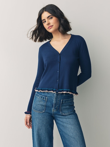 Knitted V-Neck Button Through Wool Blend Cardigan (F62838) | £260