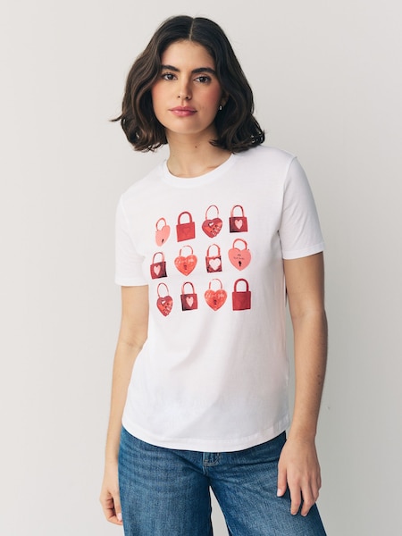 Heart Padlock Graphic T-Shirt (F62844) | £80