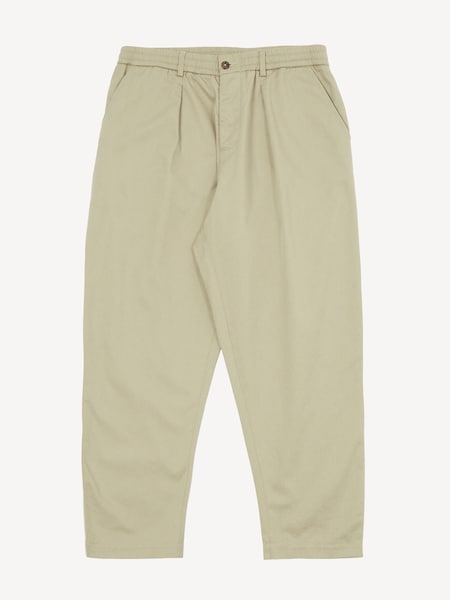 Brown Pleated Twill Track Trouser (F67706) | £150