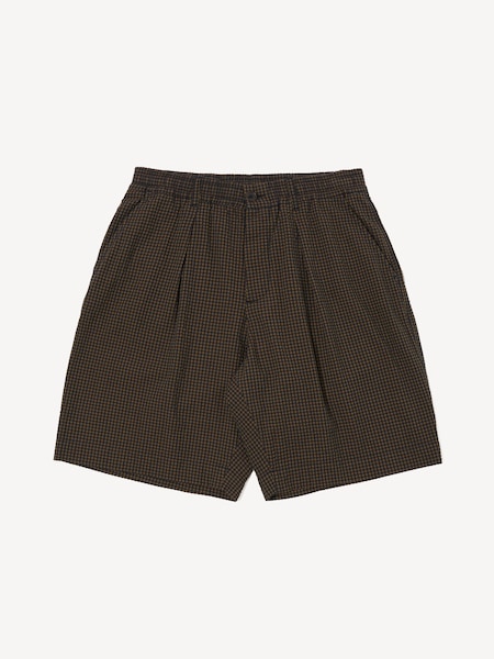 Blue Pleated Track Check Seersucker Shorts (F67711) | £155