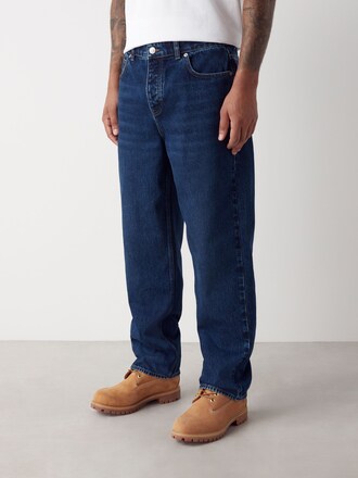 Blue Classic Vintage Relaxed Fit Vintage Wash Denim Jeans