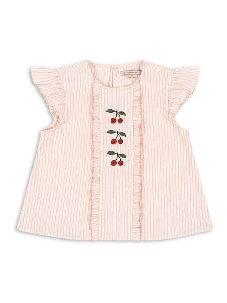 Pink Ellie Frill Cherry Embroidery Top (F69524) | £45