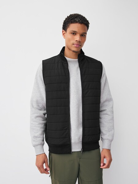 Black Hybrid Full Zip Gilet (F70036) | £45
