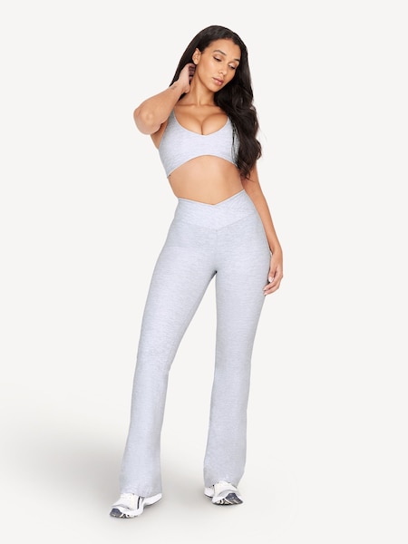 Grey Yoga Yoga DayFlex Wrap High Waisted Flares Leggings (F70753) | £64