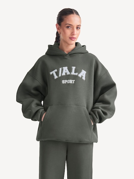 Green Oversized Volley Hoodie with Fleece (F70757) | £59