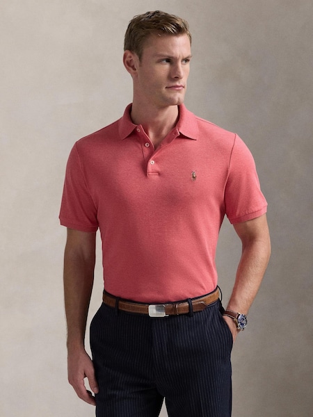 Dark Pink Custom Slim Fit Soft Polo Shirt (F71332) | £129