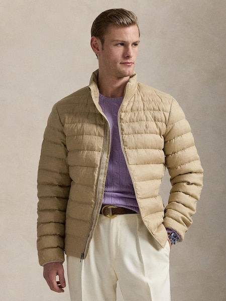 Natural The Colden Quilted Linen Jacket (F71335) | £349
