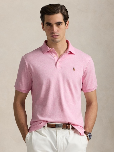 Pink Custom Slim Fit Soft Polo Shirt (F71354) | £129