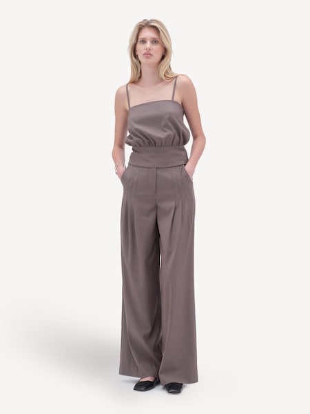 Wide Suiting Brown Trousers (F72064) | £240