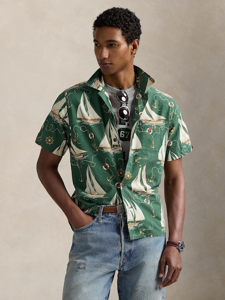 Green Short Sleeve Sport Shirt (F73502) | £155