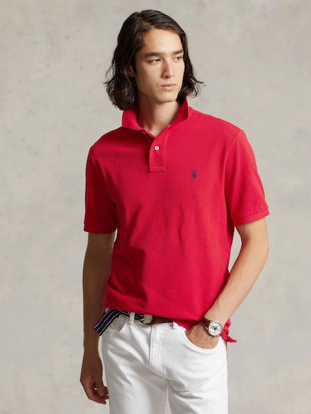 Red Short Sleeve Mesh Polo Shirt (F73522) | £115