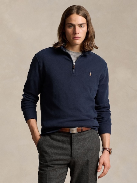 Blue Long Sleeve Knit Shirt (F73583) | £175