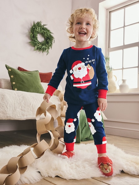 Navy Single Snuggle Christmas Pyjamas (9mths-12yrs) (F75820) | £13 - £18