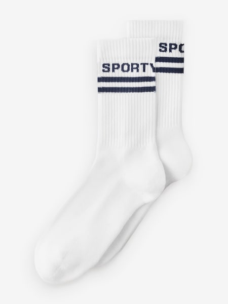 White Bold Logo Socks (F79270) | £32