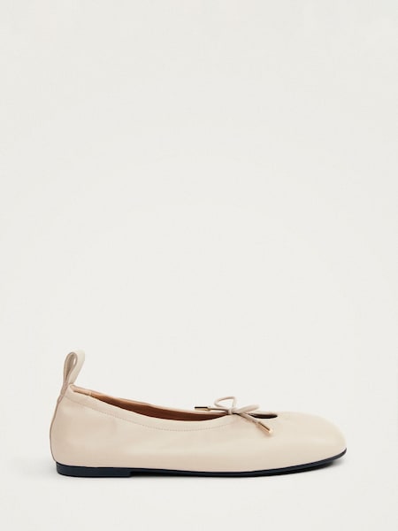 Cream Rosalind Leather Ballet Shoes (F84506) | £150
