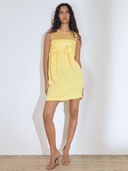 Reiss Lemon Liliana Atelier Ribbon-Tie Corset Shift Dress (F94036) | £395