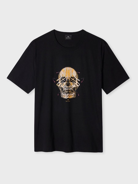 Casual Fit 100% Organic Cotton Graphic Black T-Shirt (F95588) | £75