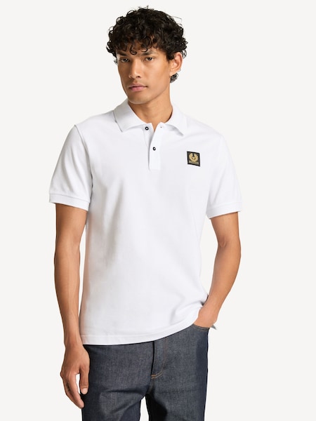 White Cotton Pique Polo Shirt (F95694) | £95