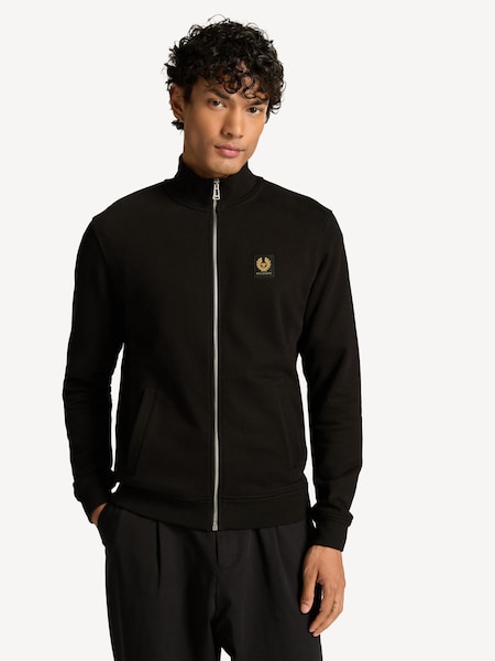 Black Full Zip 100% Cotton Sweatshirt (F95697) | £165