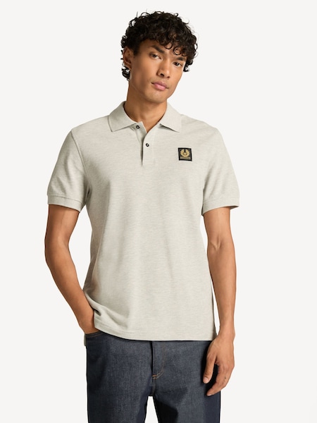 Grey Cotton Pique Polo Shirt (F95710) | £95
