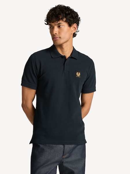 Blue Cotton Pique Polo Shirt (F95716) | £95