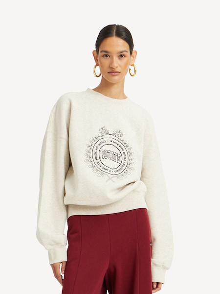 Grey Heavy Crewneck 100% Cotton Sweater (F96314) | £135