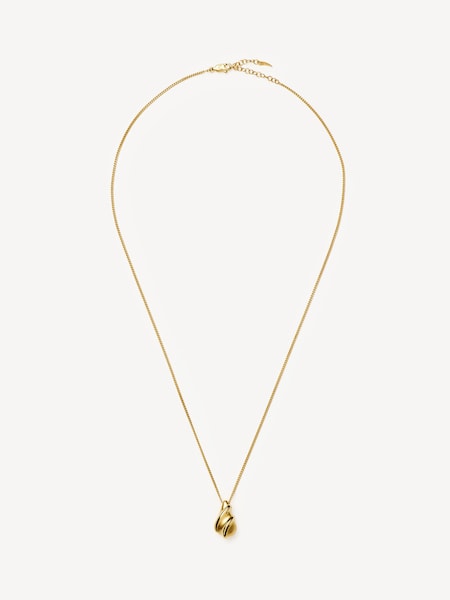 Gold Tone Savi Ridge Droplet Pendant Necklace (F96373) | £140