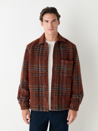 Rust Brown Check Shacket