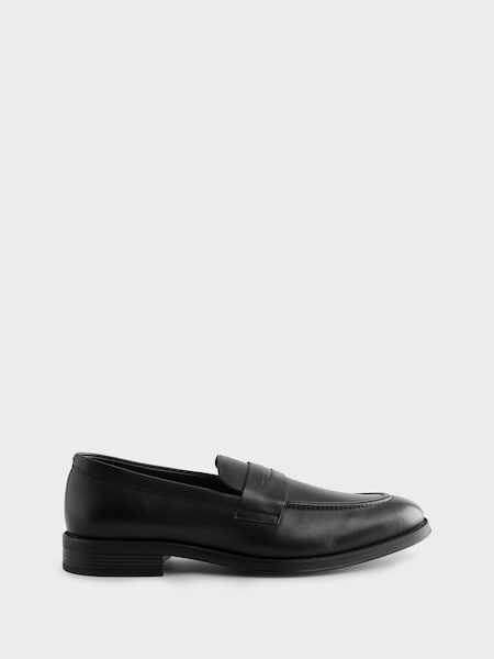 Black Pierce Leather Loafers (G09342) | £195