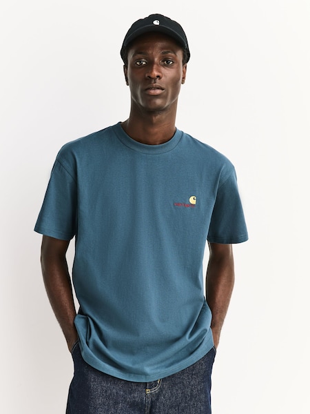 Blue American Script T-Shirt (G11359) | £35