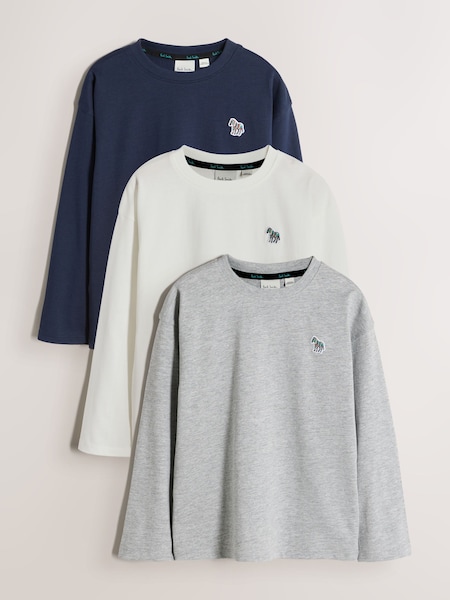 Black/Grey/White - Signature Long Sleeve T-shirts 3 Pack
