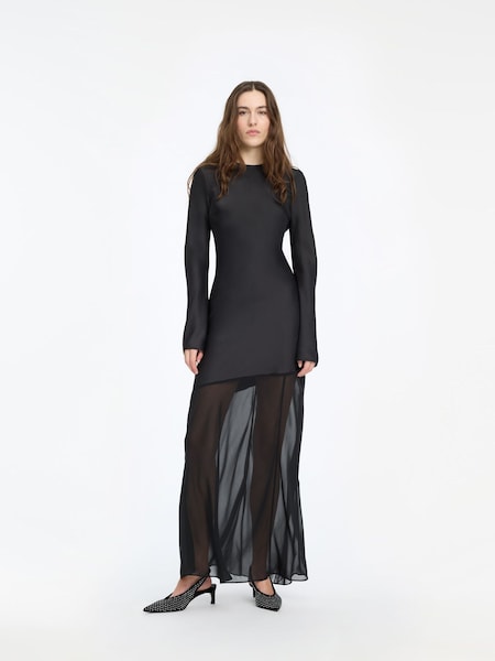 Black - Slit Maxi Dress