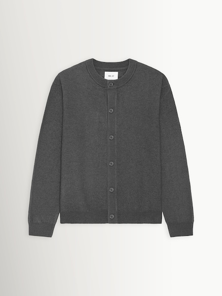 Grey - Regular Jasper Crew Neck Wool Cardigan