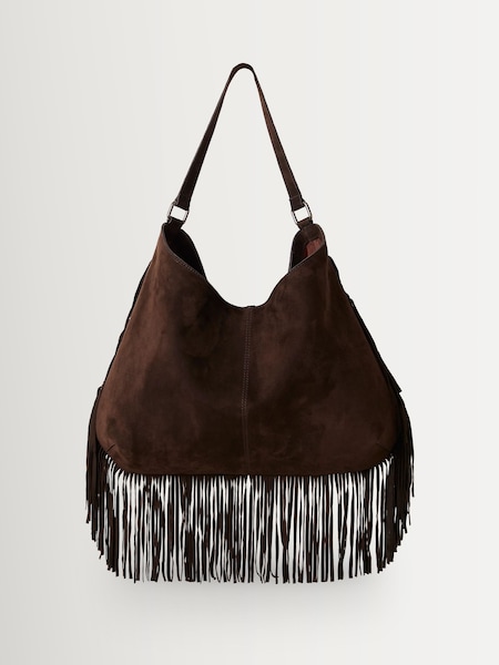 Brown - Finn Fringe Shoulder Bag