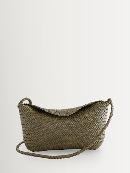 Green - Corsina Weave Cross-body Bag