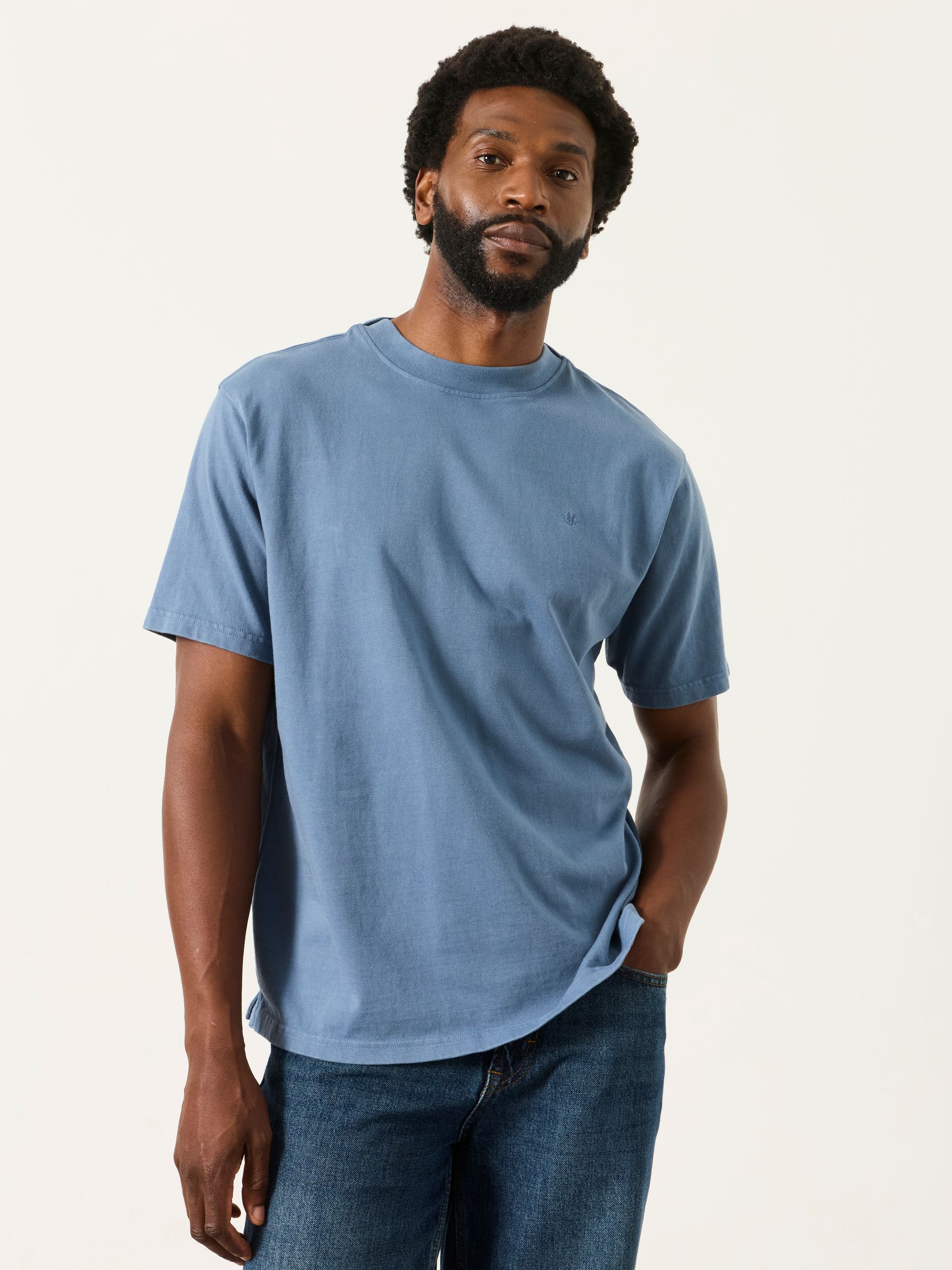 FatFace Blue Denim Alton Short Sleeve T-shirt