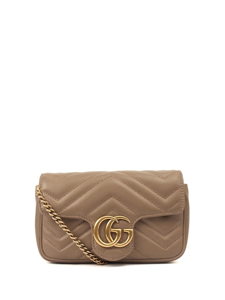 Gucci Marmont Mini Chain Cross-Body Brown Bag (G68579) | £795