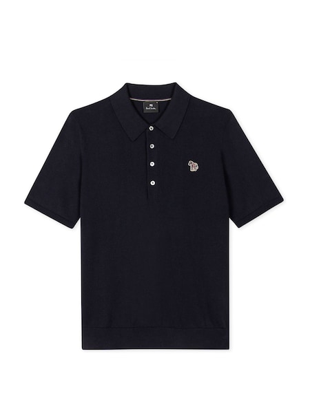 Blue Logo Knitted Polo Shirt (G74692) | £125