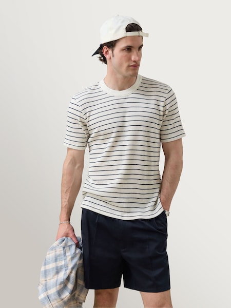 White - Regular Ernie Waffle Stripe T-shirt