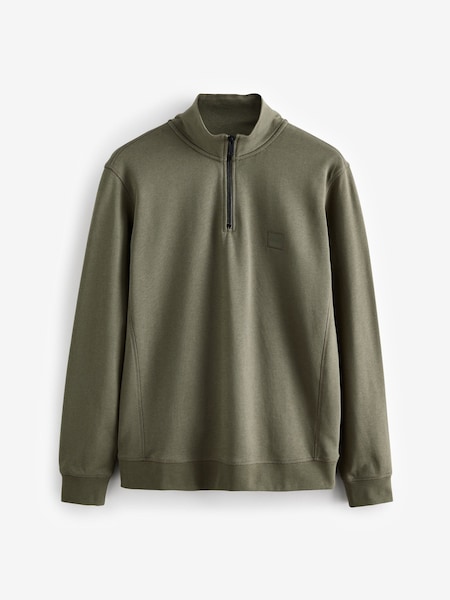 Green Zetrust Quarter Zip Sweat Top Jumper (H12635) | £129