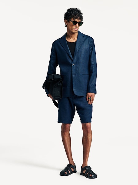 Blue Crown Linen Tailored Shorts (H12685) | £125