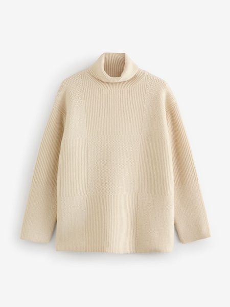 Cream High Neck Long Sleeve Soft Wool Jumper (H13037) | £375