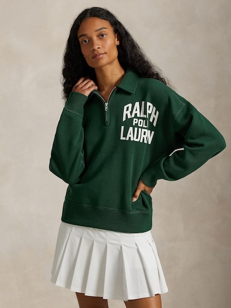 Green Knit Half Zip Sweatshirt (H13091) | £185