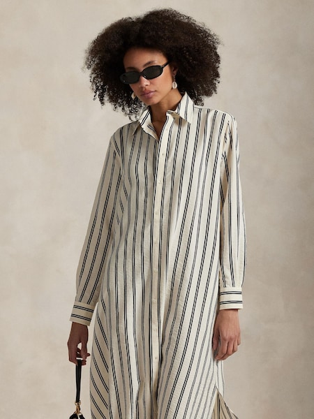 White Woven Shirt Dress (H13113) | £325