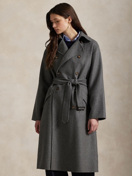 Grey Woven Trench Coat (H13122) | £1,595