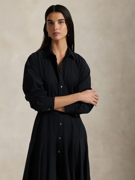 Black Woven Shirt Dress (H13123) | £295