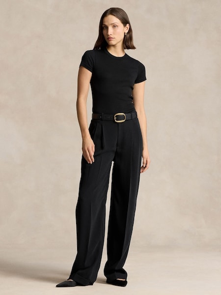 Black Full Length Pleated Trousers (H13137) | £375